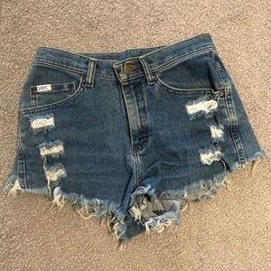 Lee Vintage High Waisted Distressed Denim Shorts